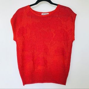 Vintage The Villager Red Knit Sleeveless Top